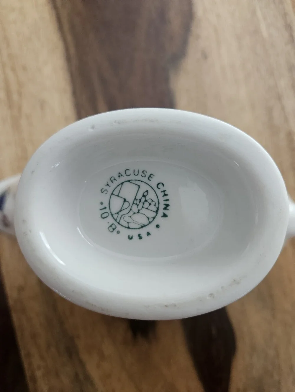 Vintage 1921 Syracuse China Dewitt Clinton Individual Gravy Boat Floral Antique